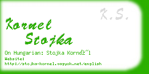 kornel stojka business card